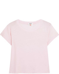RE/DONE Hanes 1950s Distressed Cotton Jersey T Shirt Pastel Pink
