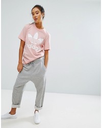 adidas Originals Pink Trefoil Boyfriend T Shirt