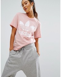 adidas Originals Pink Trefoil Boyfriend T Shirt