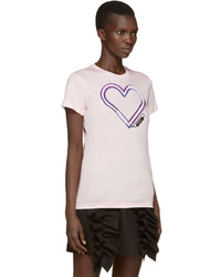 Carven Pink Neon Heart T Shirt