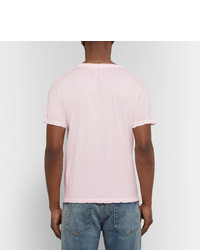 Saint Laurent Slim Fit Raw Edged Slub Cotton Jersey T Shirt