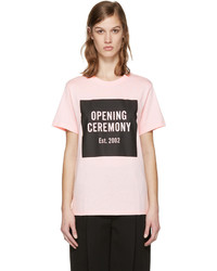 Opening Ceremony Ssense Pink Box Logo T Shirt
