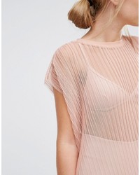 Asos T Shirt In Pleated Mesh