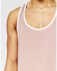 Asos Brand Tank With Extreme Racer Back And Contrast Trim