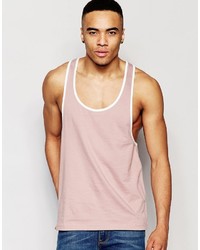Asos Brand Tank With Extreme Racer Back And Contrast Trim