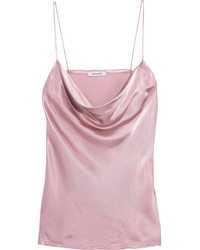 Protagonist Draped Hammered Charmeuse Camisole Pink