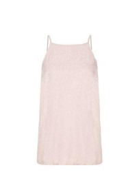 New Look Shell Pink Jacquard Longline Cami