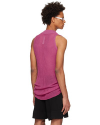 Rick Owens Pink Ribbed Tank Top