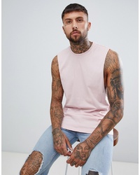 ASOS DESIGN Relaxed Fit Vest With Dropped Armhole In Pink