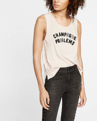 Express Sequined Champagne Problems Tank