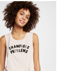 Express Sequined Champagne Problems Tank