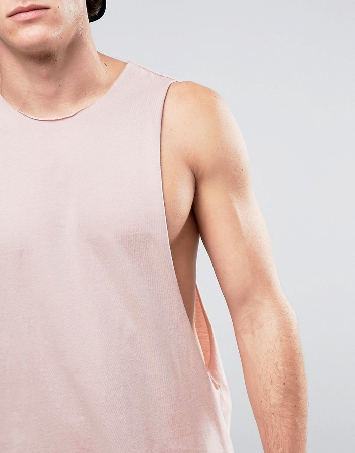 Asos Sleeveless T Shirt With Extreme Dropped Armhole And Raw Edge 12 Asos Lookastic 9353