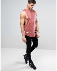 Siksilk Tank In Pink With Distressing