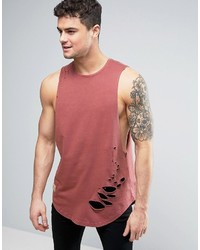 Siksilk Tank In Pink With Distressing
