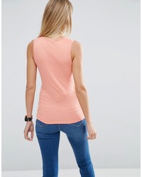 Asos Tank With V Neck And Panel Detail