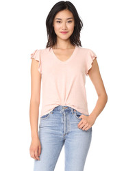 Rebecca Taylor La Vie Short Sleeve Washed Textured Jersey Top