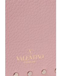 Valentino Garavani The Rockstud Textured Leather Pouch Pink