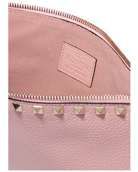 Valentino Garavani The Rockstud Textured Leather Pouch Pink