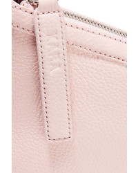 Kara Ring Textured Leather Clutch Baby Pink