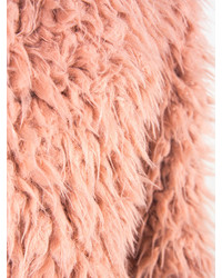 Choies Pink Soft Faux Fur Coat With Teddy Texture Lining