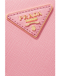Prada Galleria Mini Textured Leather Tote Pink