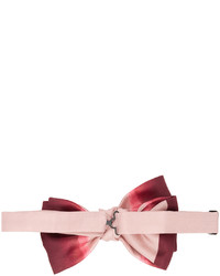 Alexander McQueen Pink Red Silk Dip Dye Bow Tie