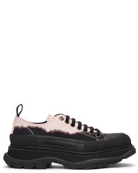 Alexander McQueen Black Pink Dipped Tread Slick Sneakers