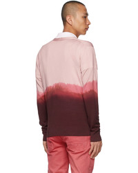 Alexander McQueen Pink Silk Dip Dye Cardigan