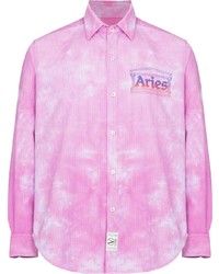Aries Tie Dye Logo Print Shirt