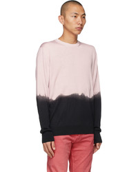 Alexander McQueen Pink Black Dip Dye Printed Sweater