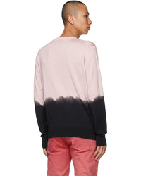 Alexander McQueen Pink Black Dip Dye Printed Sweater