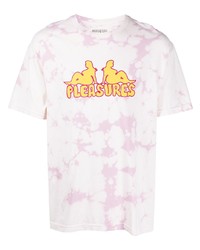 Pleasures Logo Print Tie Dye T Shirt