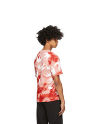 McQ Alexander McQueen Pink And Red Tie Dye Swallows T Shirt