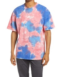 Nike Sportswear Oversize Tie Dye T Shirt In Whitefusion Redsignal Blue At Nordstrom