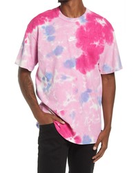 Nike Sportswear Oversize Tie Dye T Shirt In Whitepsychic Pinksapphire At Nordstrom