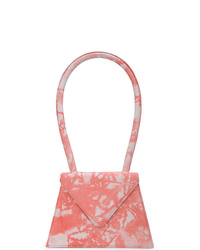 Pink Tie-Dye Leather Satchel Bag
