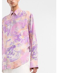 MSGM Tie Dye Print Long Sleeve Shirt