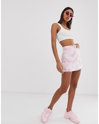 Bershka Tie Dye Mini Skirt In Pink