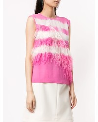 MSGM Feather Embellished Top