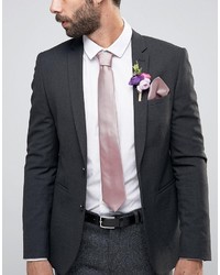 Asos Wedding Tie And Pocket Square Pack In Rose Pink