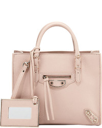 Balenciaga Papier Mini A4 Aj Tote Bag Light Pink