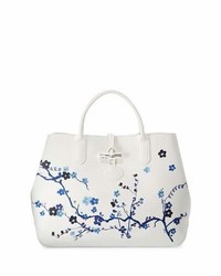 Longchamp Roseau Sakura Floral Medium Tote Bag