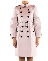 Burberry Cotton Gabardine Trench Coat With Puff Sleeve
