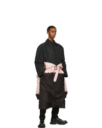 Alexander McQueen Pink And Black Layered Trench Coat