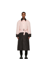 Alexander McQueen Pink And Black Layered Trench Coat