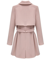 Choies Pink Double Breasted Trench Coat