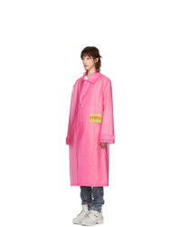 Martine Rose Pink Frosted Rain Mac Trench Coat