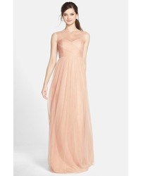 Jenny Yoo Aria Illusion Yoke Pleated Tulle Gown