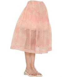 Simone Rocha Flower Printed Tulle Skirt