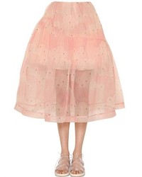 Simone Rocha Flower Printed Tulle Skirt